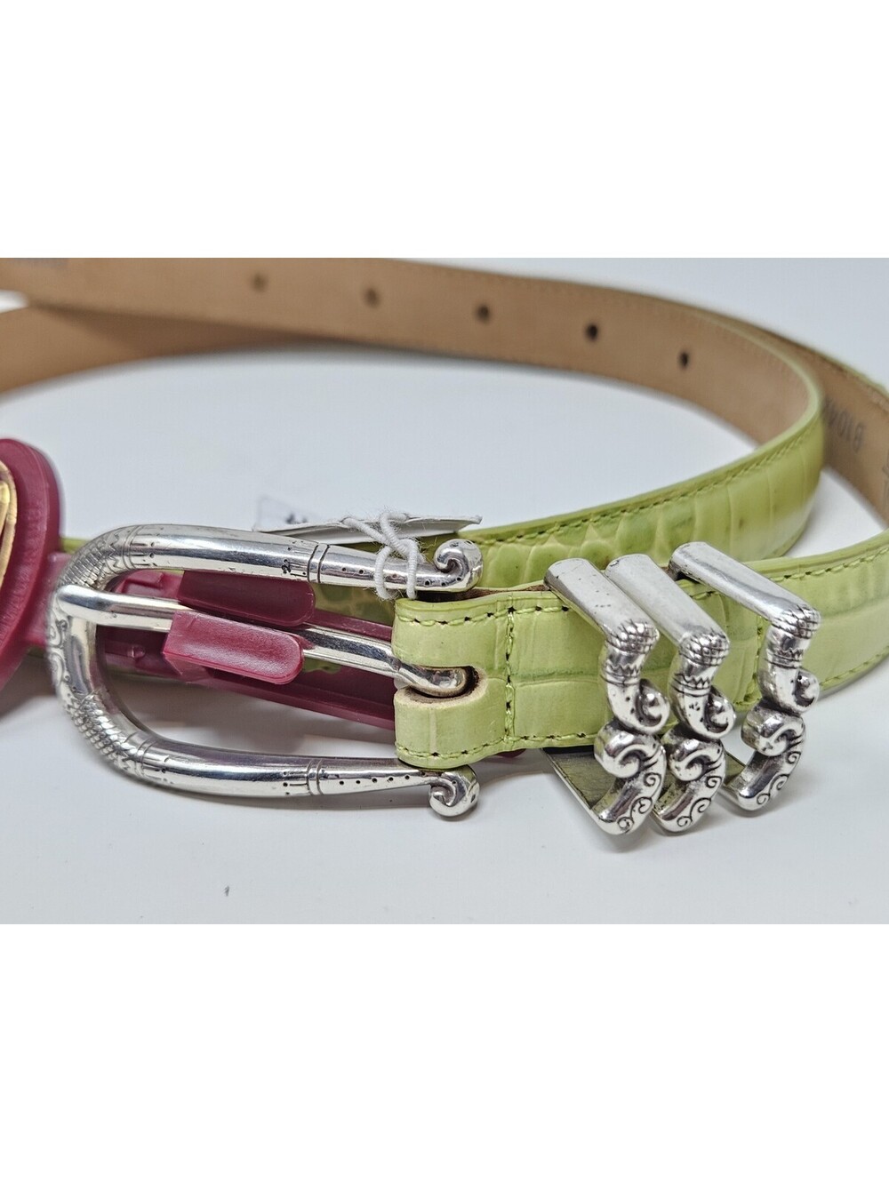Brighton Pistachio Green Leather Belt with Fancy Buckle #B10431 (Size M)